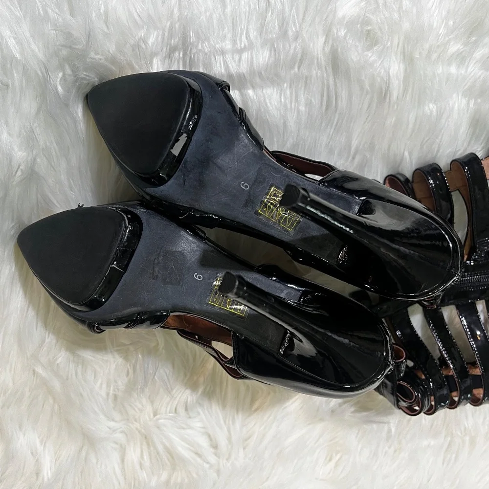 Rare [Jeffrey Campbell] Black < Don't Ask > Tall Cut Out Zip High Heel Boots | 6 - Picture 9 of 16